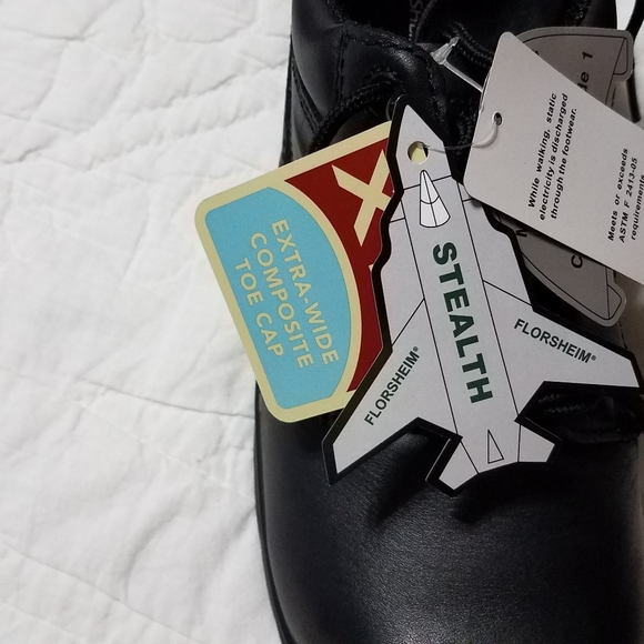 Men's Florsheim FS2716 ESD  Rated black leather composite toe work shoe … - Picture 10 of 14